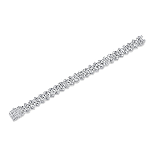 The Keel Luxury Fashion Mossan Diamond S925 Silver Bracelet Rivaling Natural Diamonds