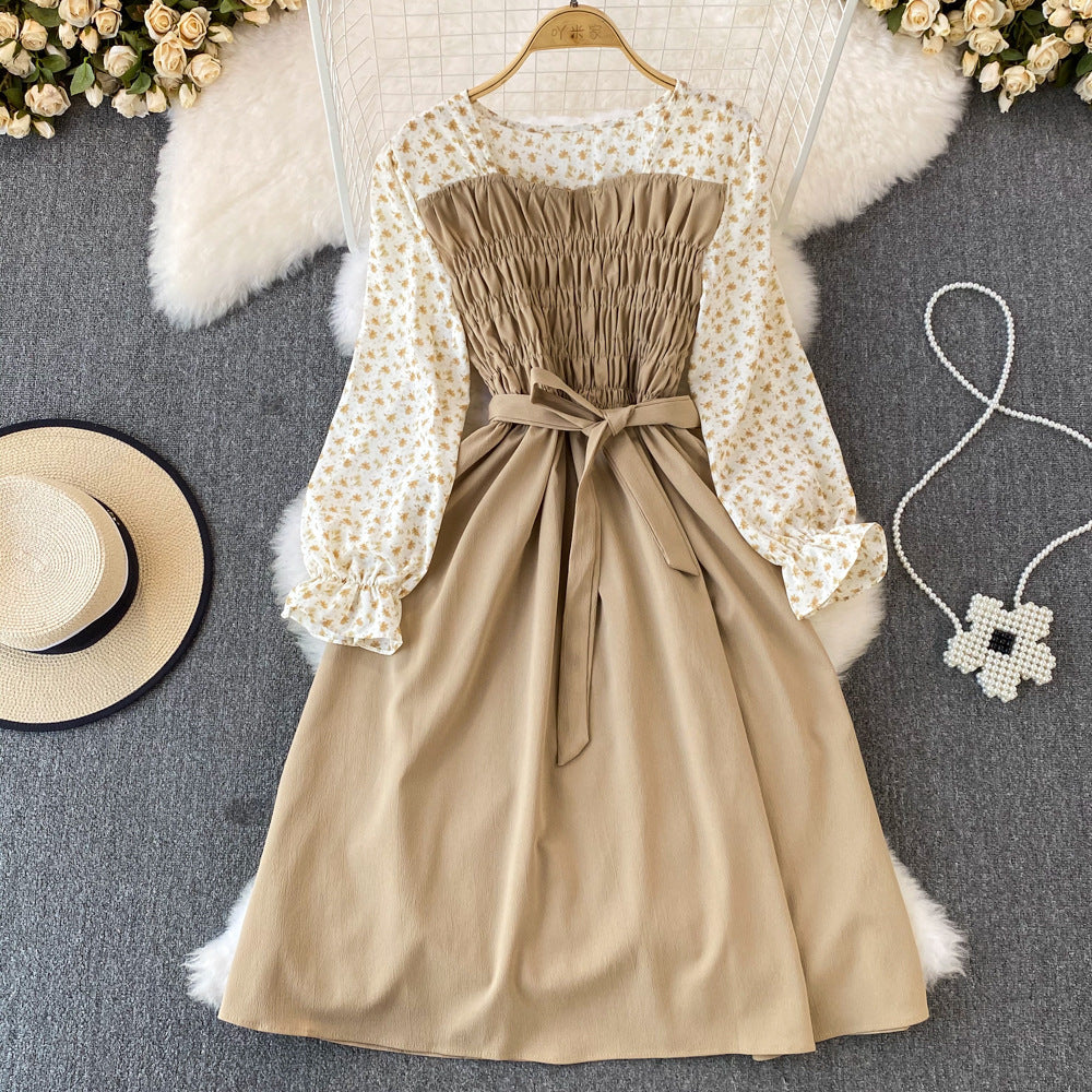 Fashion Round Neck Floral Dress