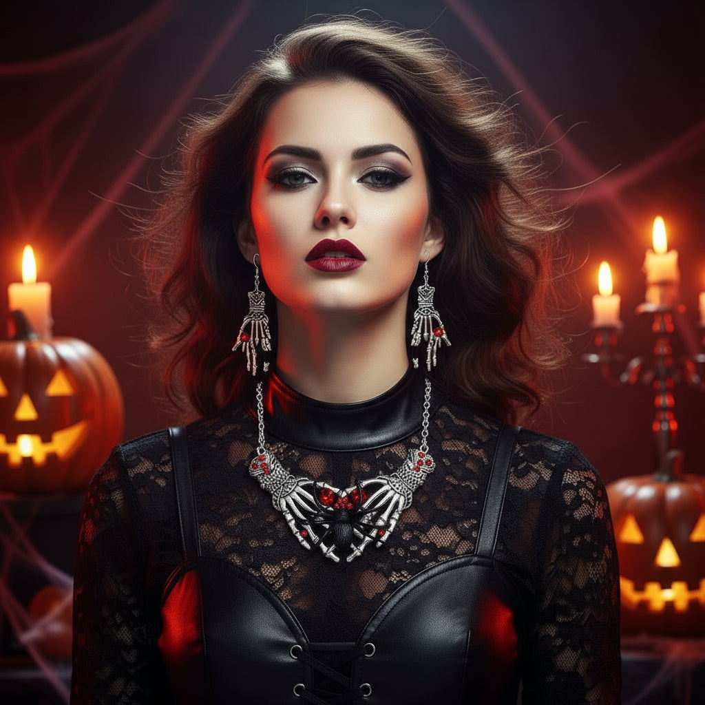 Punk Style Halloween Simulation Soft Rubber Jewelry Necklace