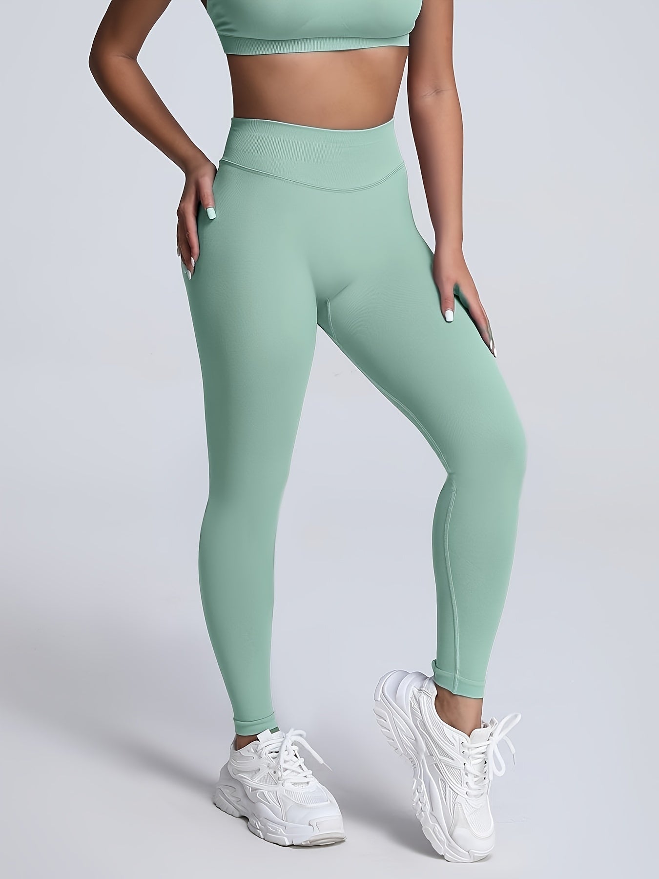 Seamless Women Soft Hue Hidden Scrunch Butt Workout Leggings For Women