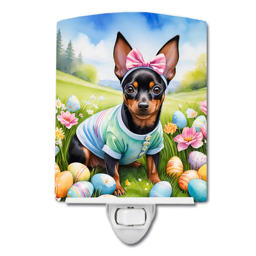Miniature Pinscher Easter Egg Hunt Ceramic Night Light