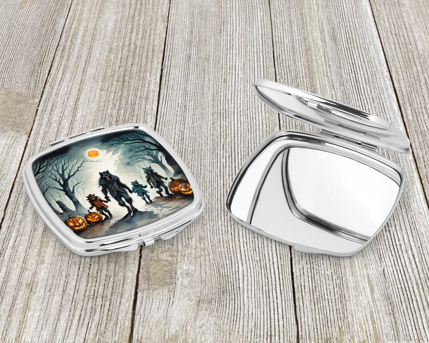 Werewolves Spooky Halloween Compact Mirror