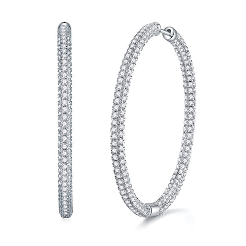 Light Coco Luxury Fashion Diamond Earrings Stud Set With Mosan Diamond Silver Ornaments