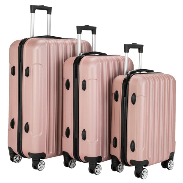 Vertical 3-in-1 Spinner Wheel With Handle Trolley Box 20in 24in 28in ABS Aluminum Alloy Fashion Color - Rose Gold