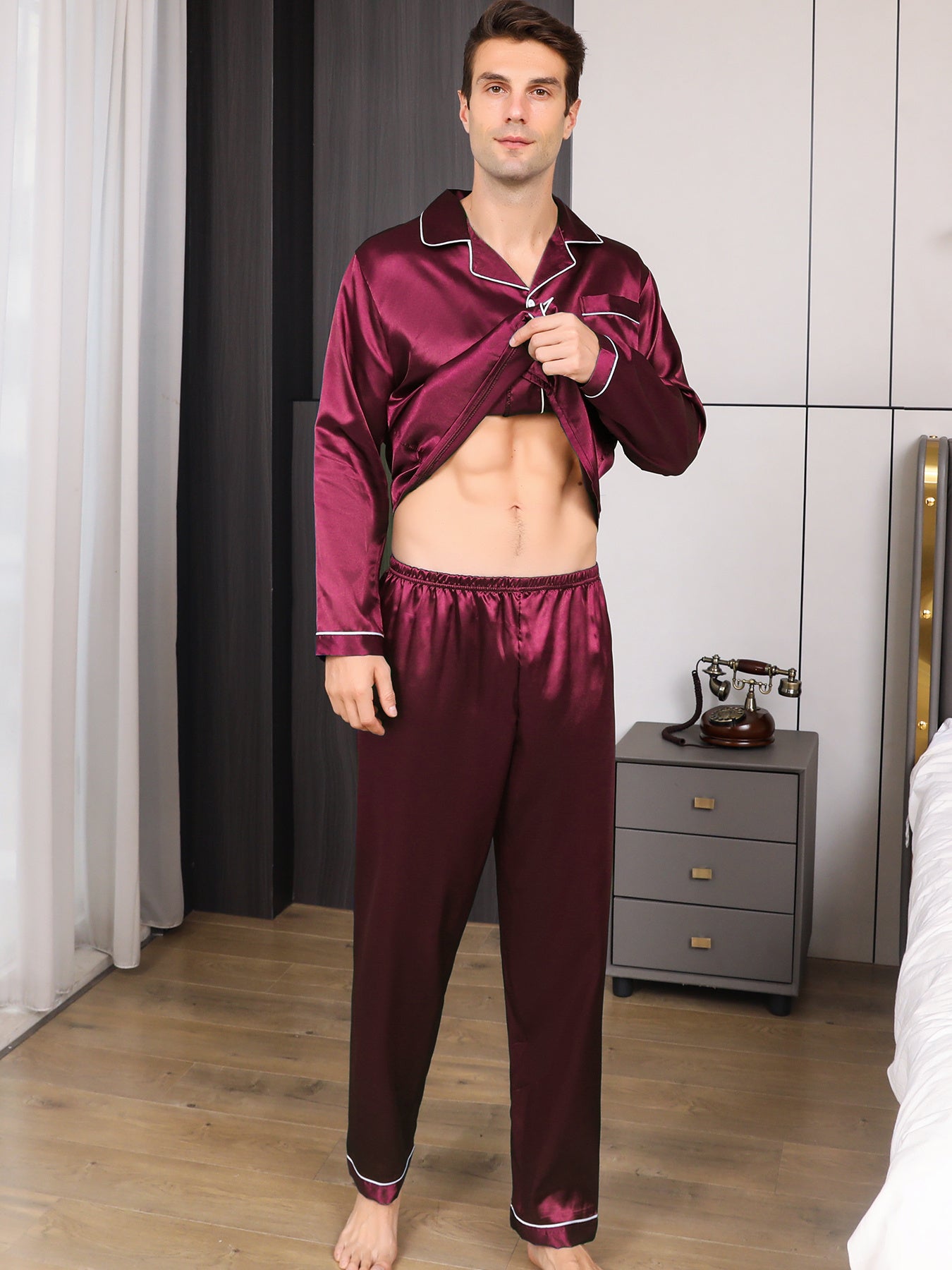 Ice Silk Men's Pajama Set