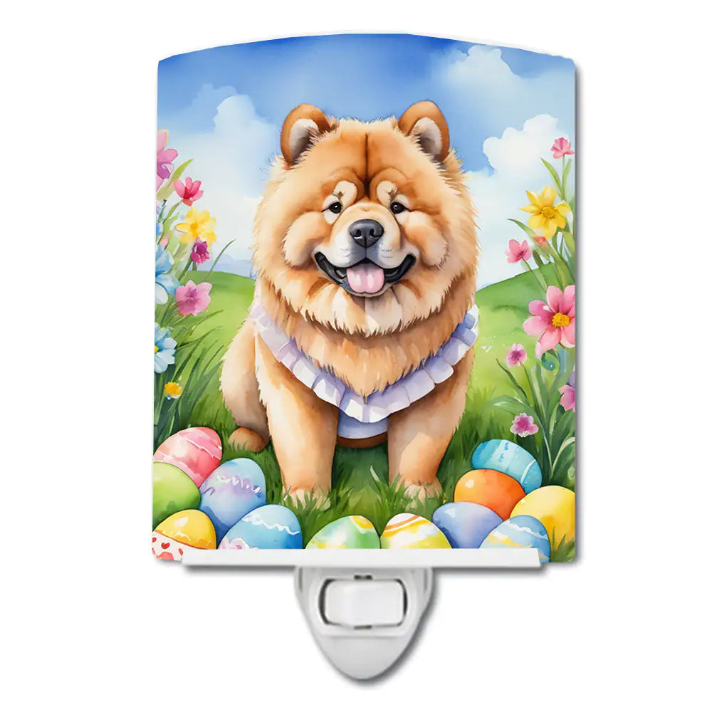 Chow Chow Easter Egg Hunt Ceramic Night Light