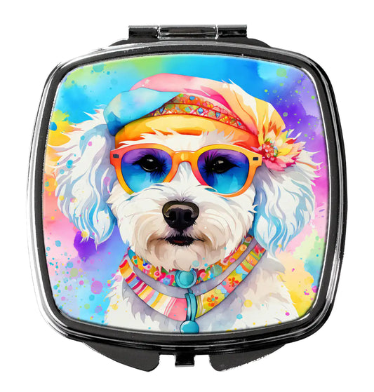 Bichon Frise Hippie Dawg Compact Mirror