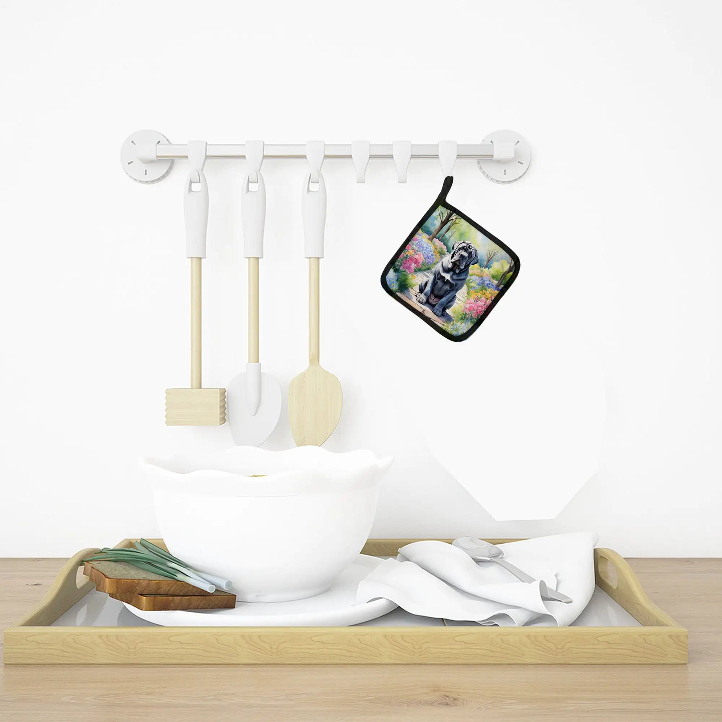 Neapolitan Mastiff Spring Path Pair of Pot Holders