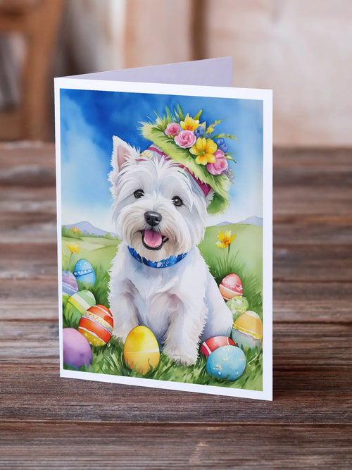 Westie Easter Egg Hunt Greeting Cards Pack of 8