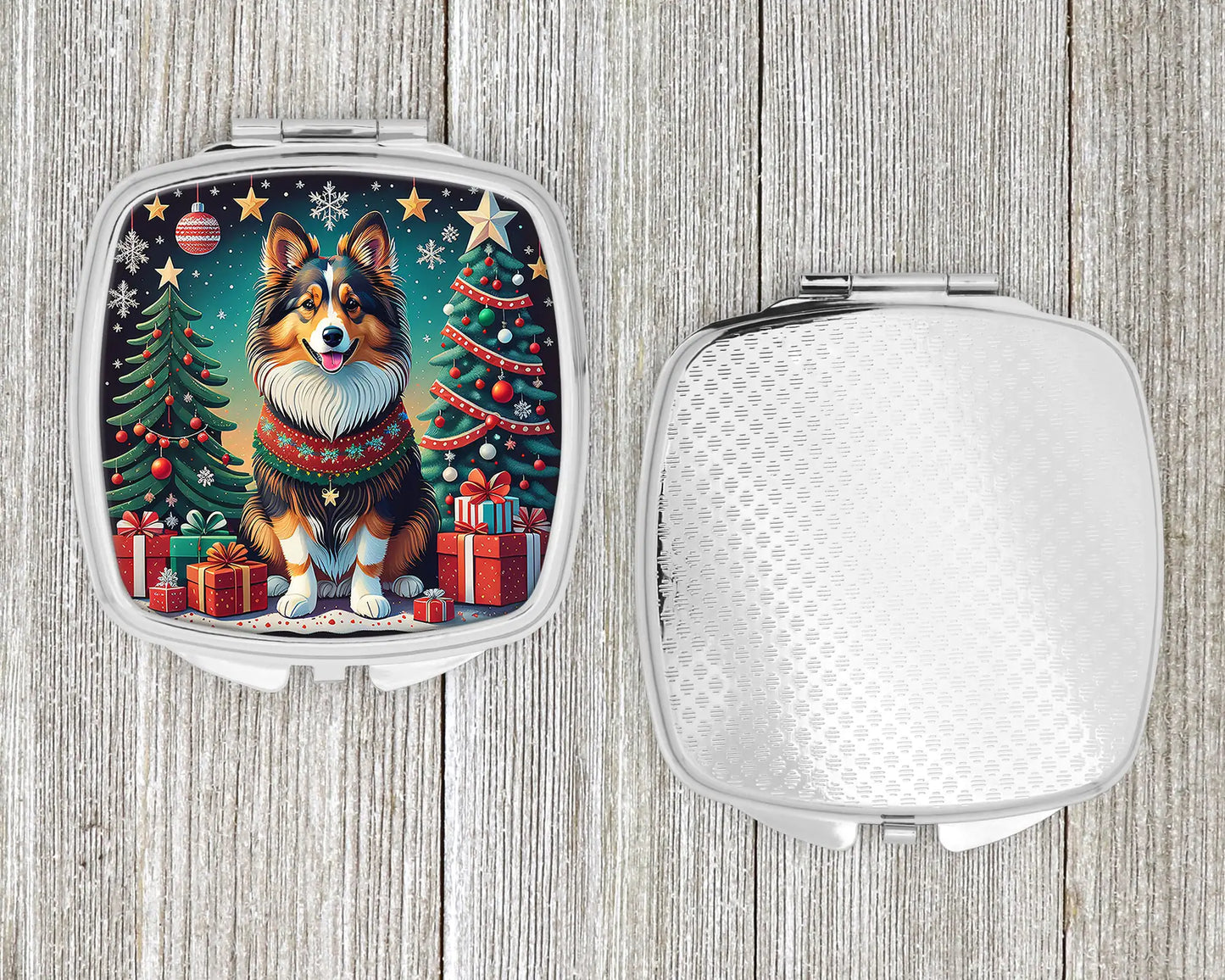 Sheltie Christmas Compact Mirror
