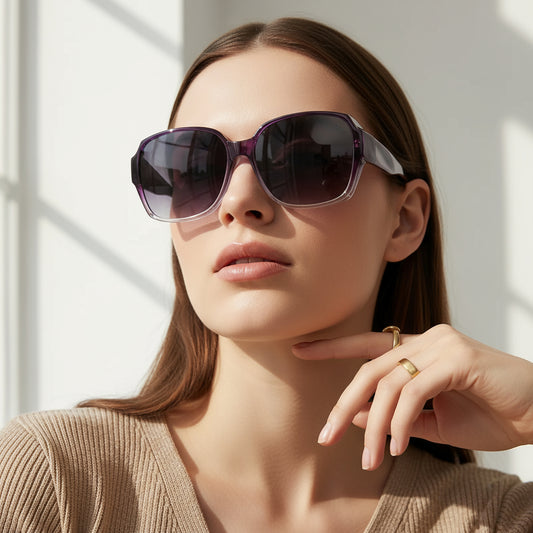 Dual-Use Clip-On Fashion Glasses - Crystals, Stylish Rectangular Design, Unisex, Driving Accessories, Eyewear
