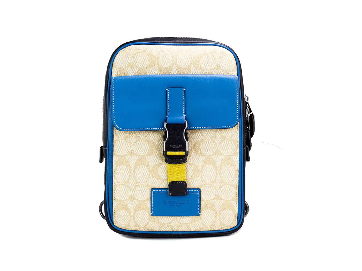 Coach Khaki Blue Jay Coated Canvas Color block Track Pack