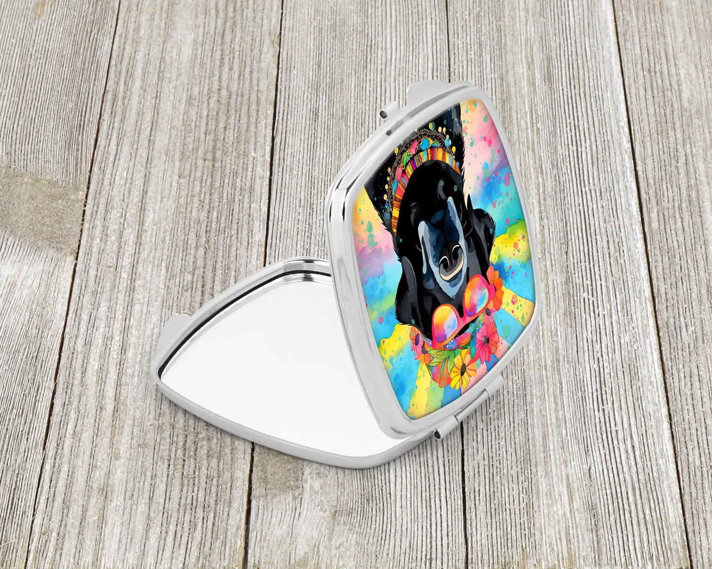 Black Labrador Hippie Dawg Compact Mirror