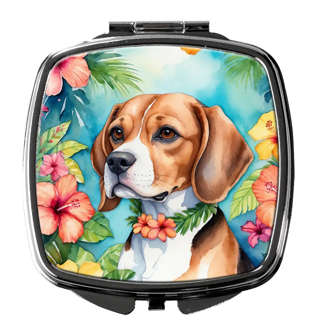 Beagle Luau Compact Mirror