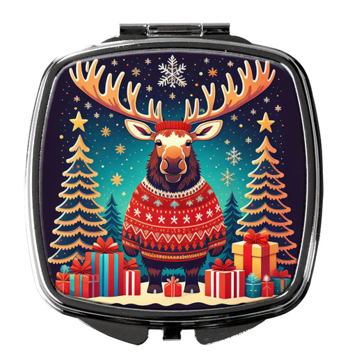 Moose Christmas Compact Mirror