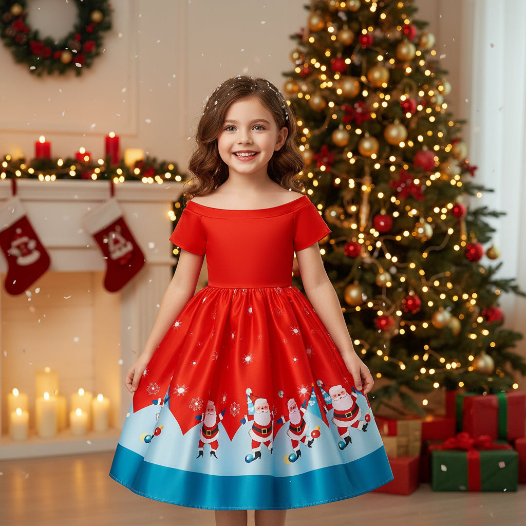Girls print princess dress