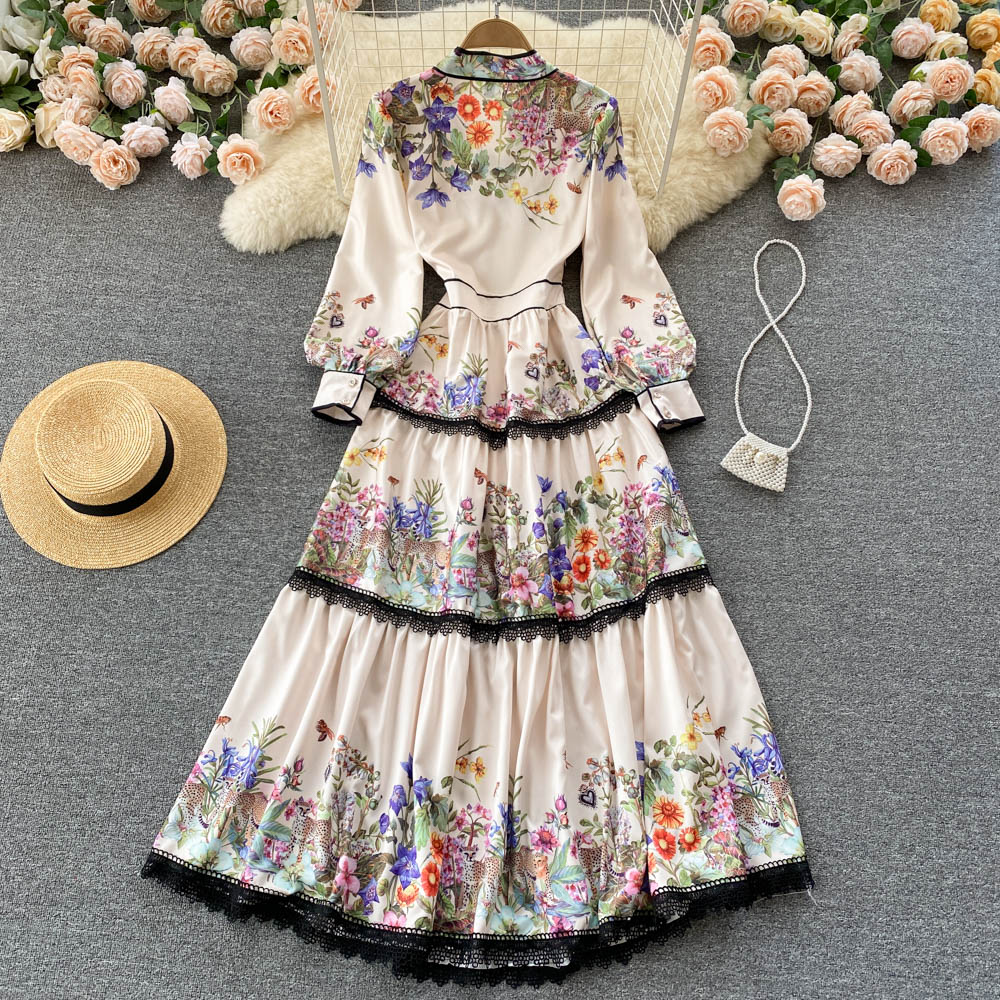 Royal Floral High-end Dress