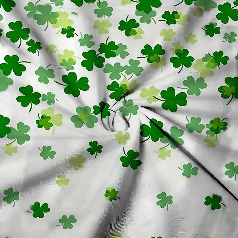 Women's Stylish Shamrock Pattern Crew Neck Tee - Breathable Summer Casual Top