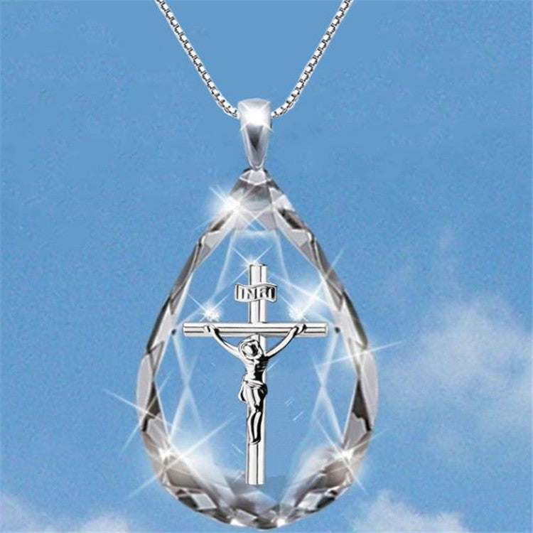 Fashion Crystal Cross Necklace