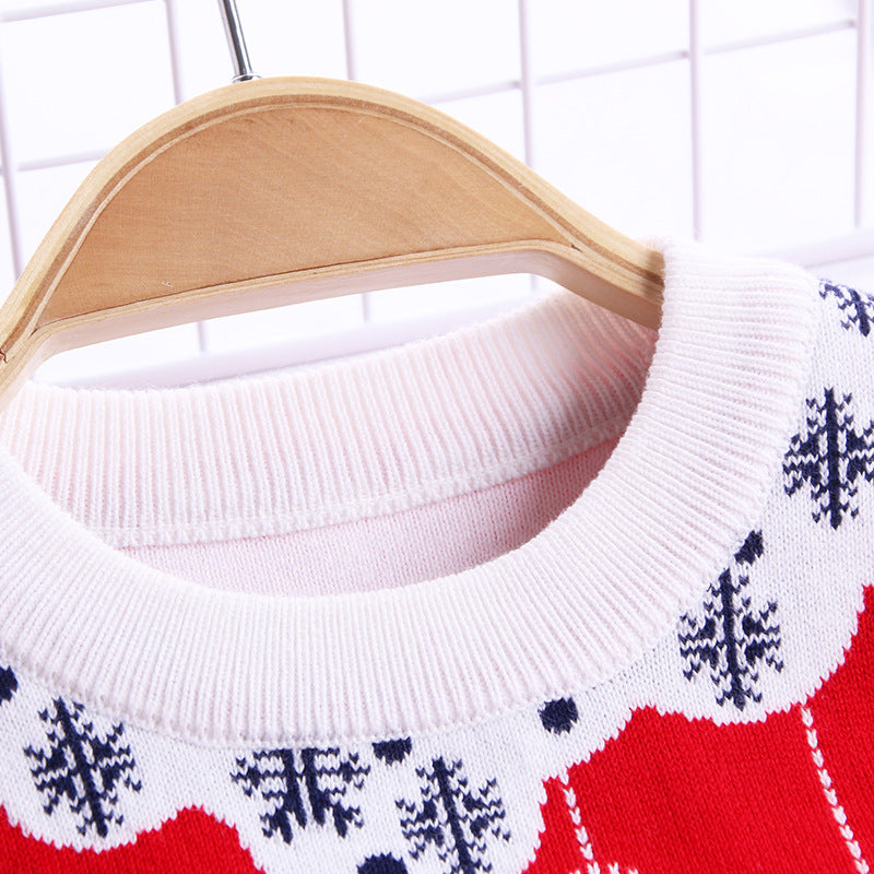 Knitted Sweater Christmas Tree Double Layer Warm Children's Clothing