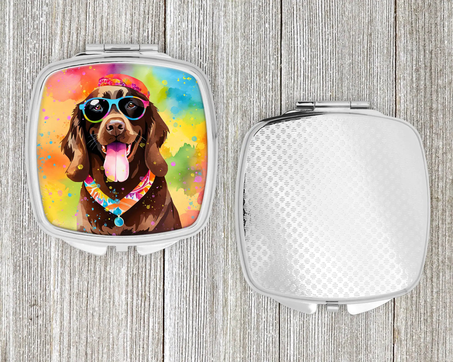 Chocolate Labrador Hippie Dawg Compact Mirror