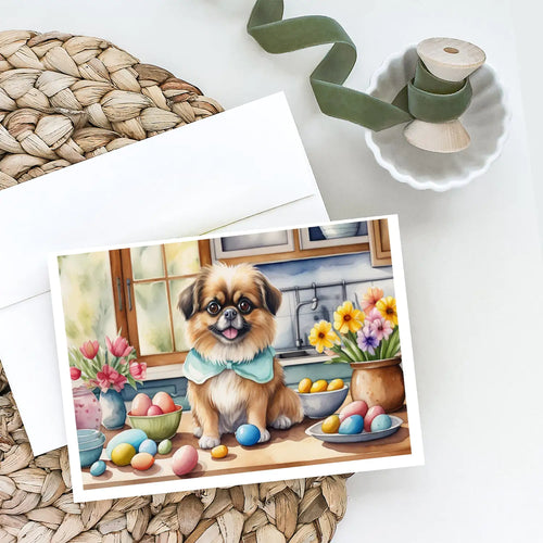 Decorating Easter Tibetan Spaniel Greeting Cards Pack of 8