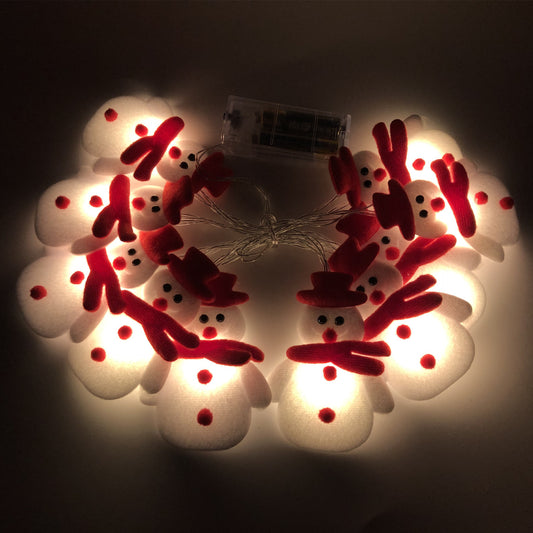 Plush Snowman Light String Christmas Tree Pendant LED Holiday Party Decoration Lantern