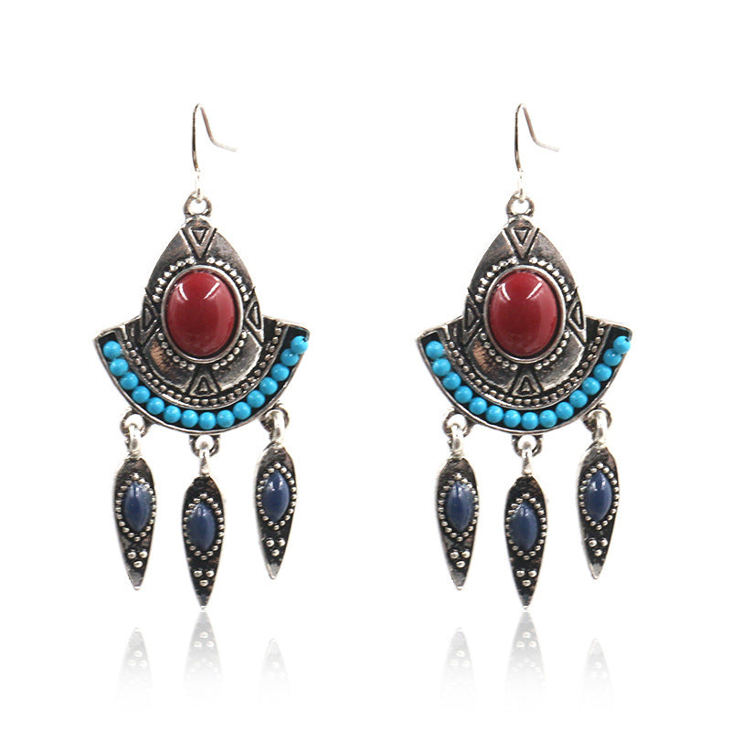 Women's Turquoise Accessories Alloy Tassel Long Earrings