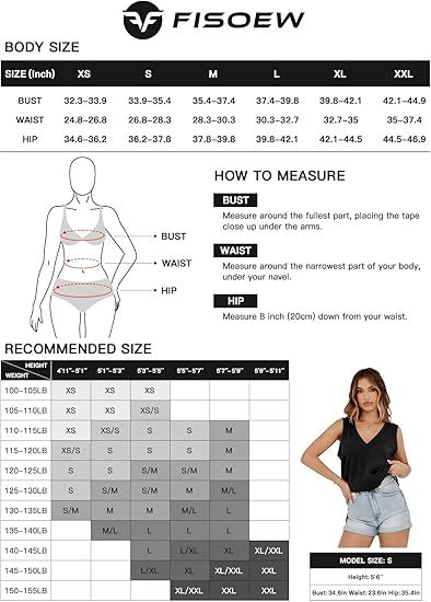 Fisoew Women's Summer Tank Tops V Neck Sleeveless Casual Loose Flowy Tunic Workout T Shirts