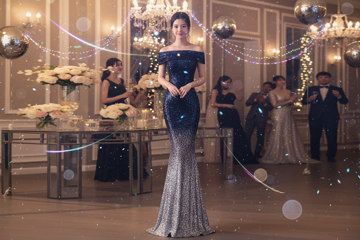 Birthday Party Dress Slimming Host Long Dress