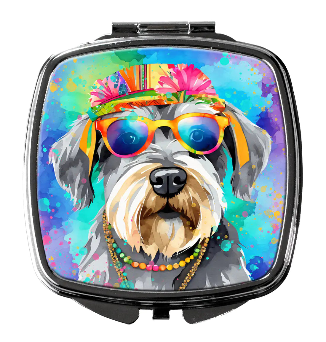 Schnauzer Hippie Dawg Compact Mirror
