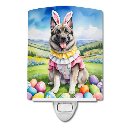 Norwegian Elkhound Easter Egg Hunt Ceramic Night Light