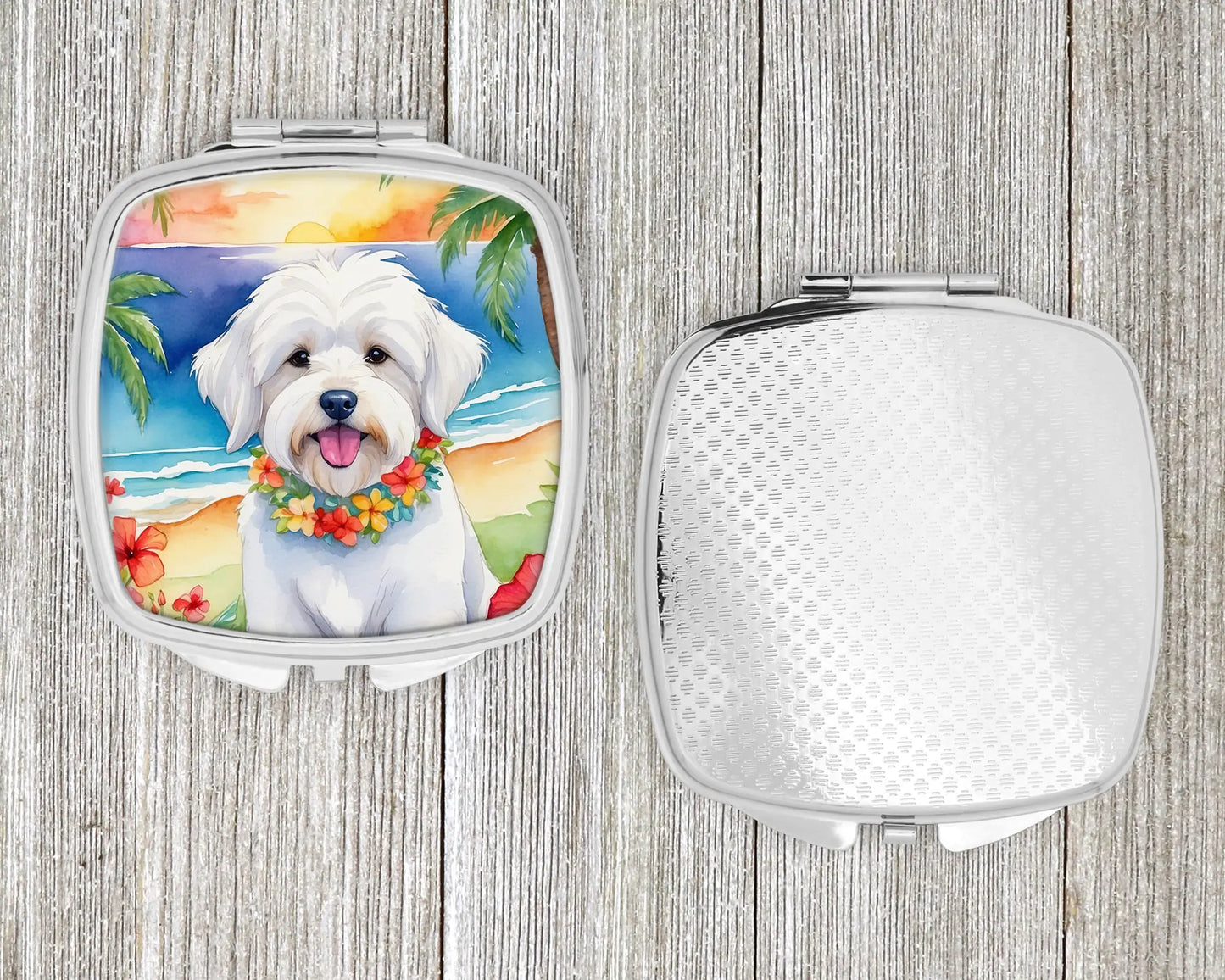 Coton de Tulear Luau Compact Mirror
