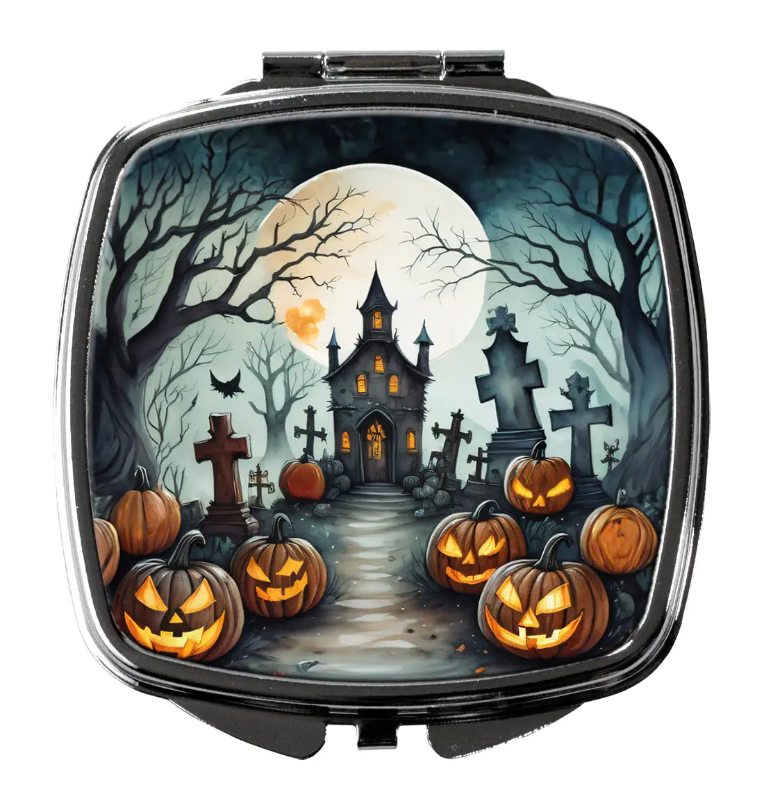 Graveyard Spooky Halloween Compact Mirror