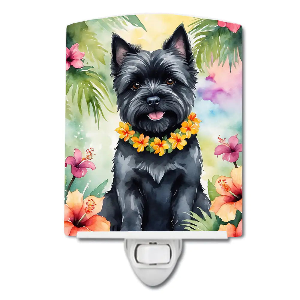 Cairn Terrier Luau Ceramic Night Light