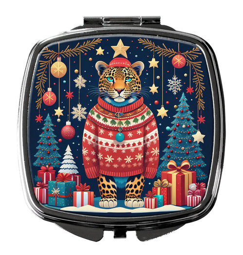 Leopard Christmas Compact Mirror