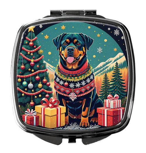 Rottweiler Christmas Compact Mirror