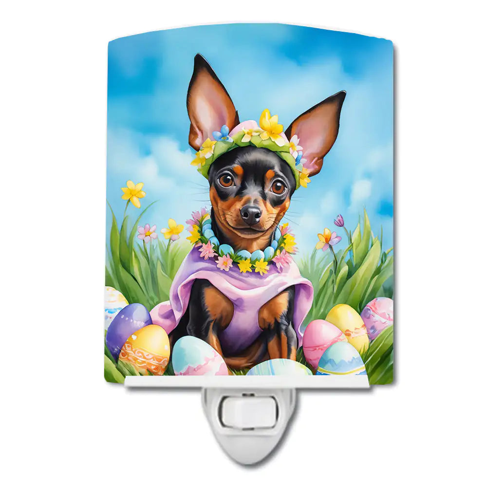 Miniature Pinscher Easter Egg Hunt Ceramic Night Light