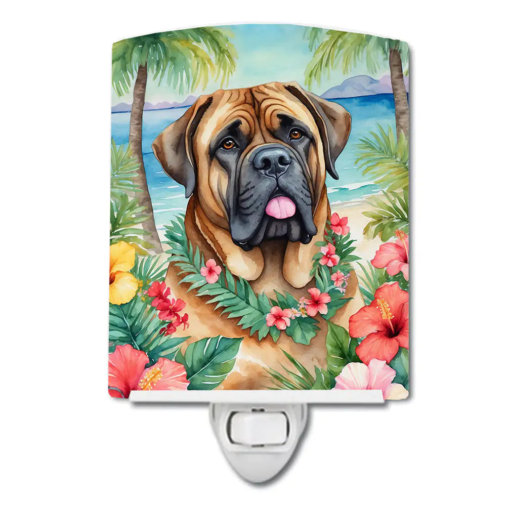 Mastiff Luau Ceramic Night Light