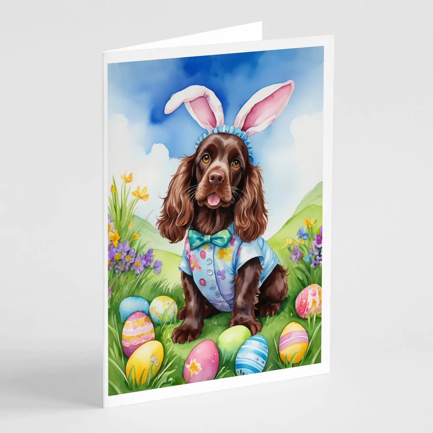 Cocker Spaniel Easter Egg Hunt Greeting Cards Pack of 8
