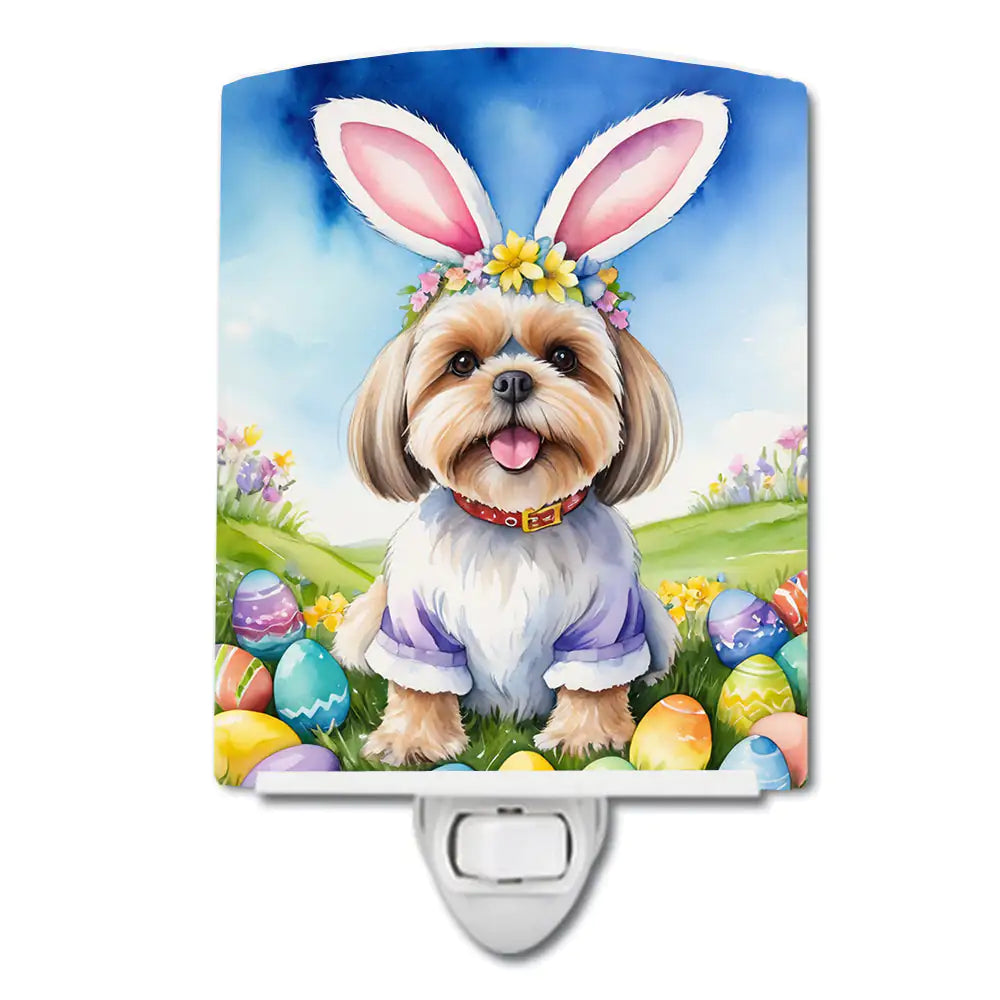 Lhasa Apso Easter Egg Hunt Ceramic Night Light