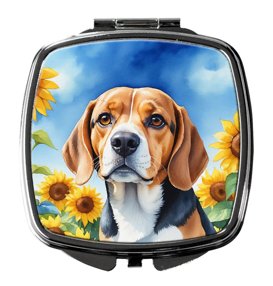 Beagle in Sunflowers Compact Mirror