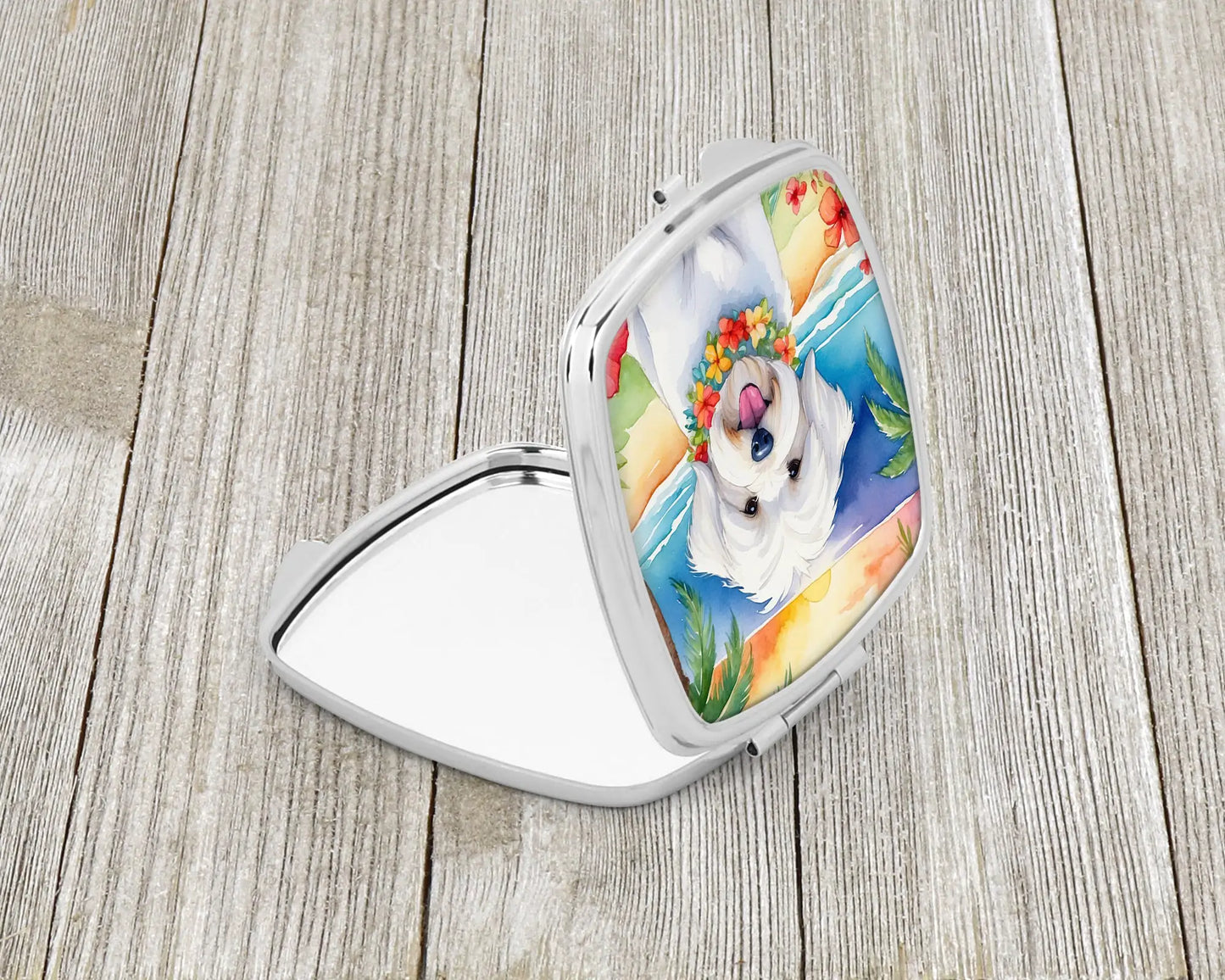 Coton de Tulear Luau Compact Mirror