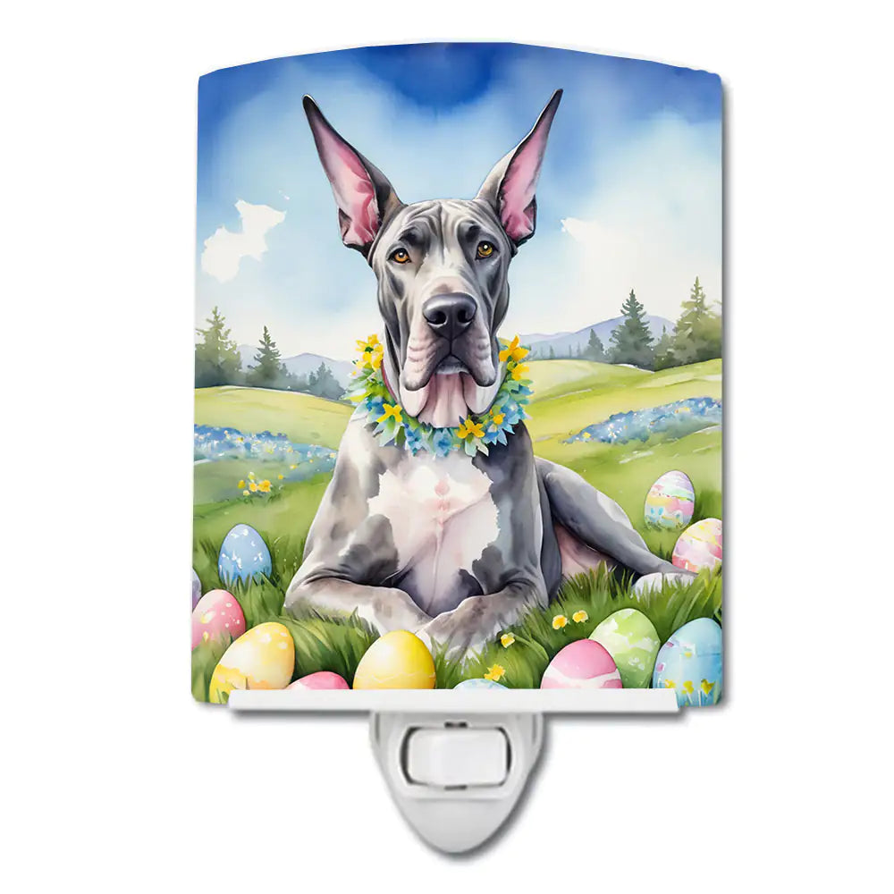 Great Dane Easter Egg Hunt Ceramic Night Light