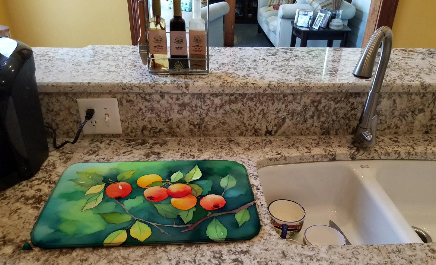 Missouri Hawthorns in Watercolor Dish Drying Mat