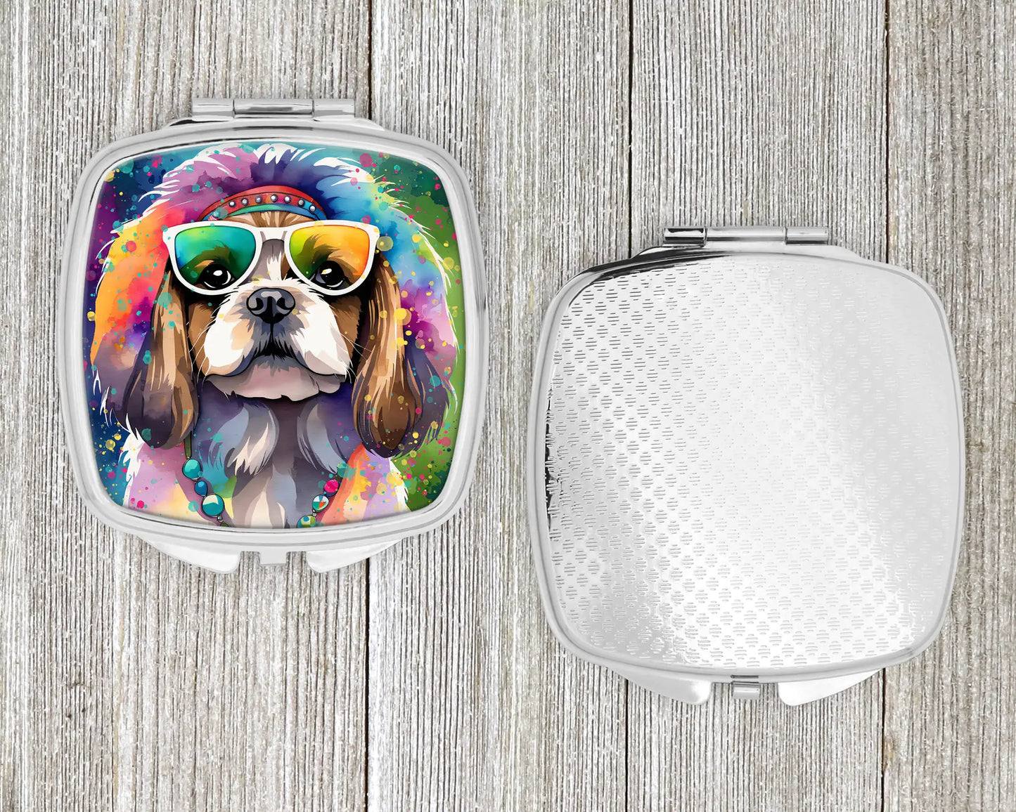 Shih Tzu Hippie Dawg Compact Mirror