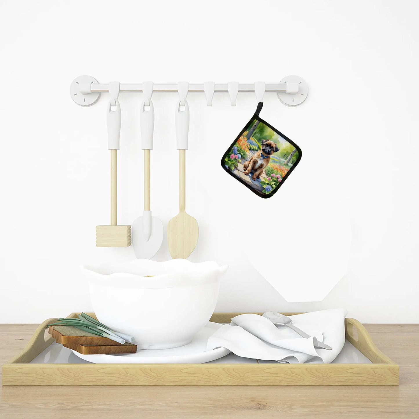 Brussels Griffon Spring Path Pair of Pot Holders