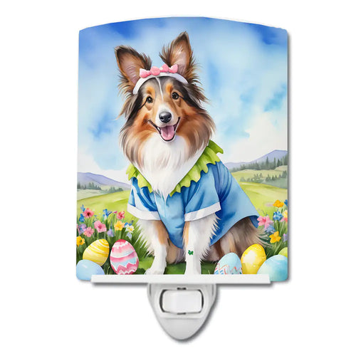 Sheltie Easter Egg Hunt Ceramic Night Light