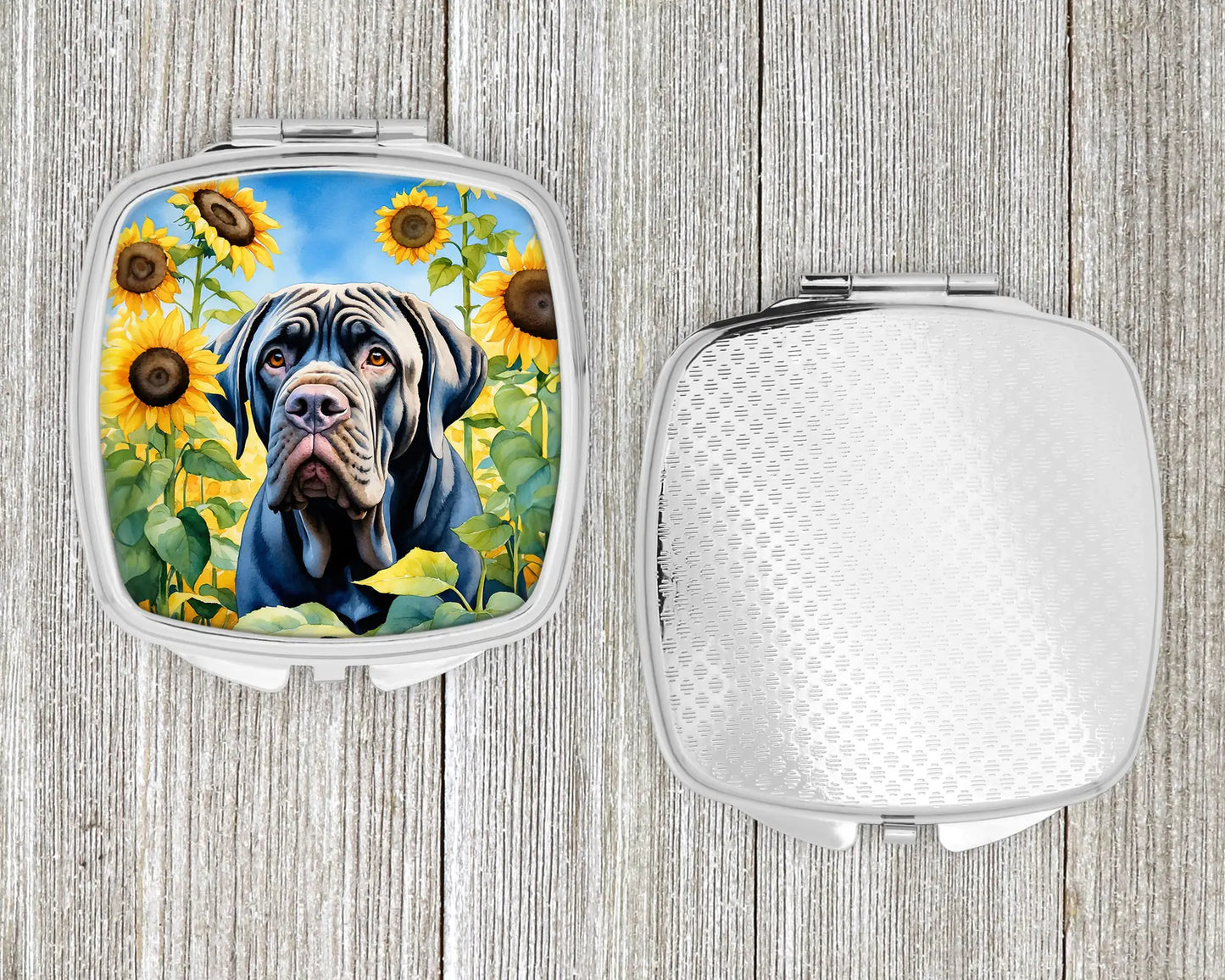 Neapolitan Mastiff in Sunflowers Compact Mirror