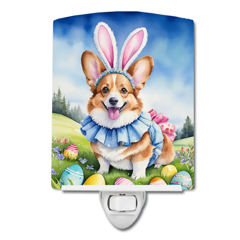 Corgi Easter Egg Hunt Ceramic Night Light